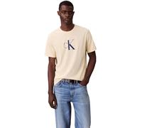 Calvin Klein Men's Short Sleeve Centre Monogram Classic Cotton T-Shirt, Yellow (Sunlight), XL