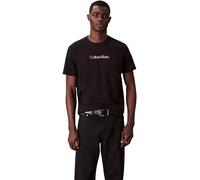 Calvin Klein Men's Short Sleeve Glitched Logo Classic Cotton T-Shirt, Black (Black), M