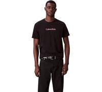 Calvin Klein Men's Short Sleeve Glitched Logo Classic Cotton T-Shirt, Black (Black), XL