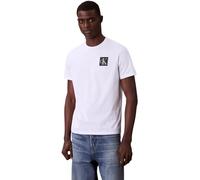 Calvin Klein Men's Short Sleeve Gradient Monogram Logo Cotton T-Shirt, White (Brilliant White), M