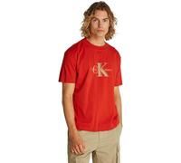 Calvin Klein Men's Short Sleeve Monologo Shift Cotton T-Shirt, Red (Deep Magma), L