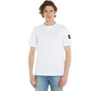 Calvin Klein Men's Short Sleeve Round Neck Regular Fit Badge T-Shirt, White (Bright White), M