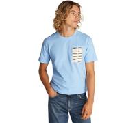 Calvin Klein Men's Short Sleeve Serif Box Graphic Cotton T-Shirt, Blue (Blue Bell), XL