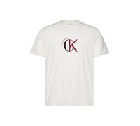 Calvin Klein Men's SS 30S WHSL CKJ 2TONE CK Graphic LV14RE829G Graphic Tees, White (White Greige), L