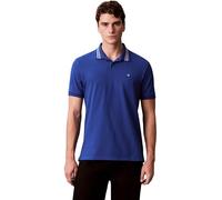 Calvin Klein Men's SS Monogram Pique Tipped Polo LV04RC276G Polos, Blue (Chase Blue), XL