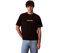 Calvin Klein Men's SS RLXD Standard Logo CREWNK TEE Tees, Black (Black), L