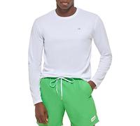 Calvin Klein Men's Standard Light Weight Quick Dry Long Sleeve 40+ UPF Protection Active Top Rash Guard Shirt, White, S