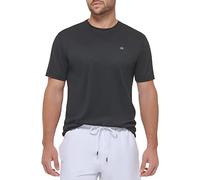 Calvin Klein Mens Standard Light Weight Quick Dry Short Sleeve 40+ UPF Protection Active Top, Black, Large