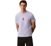 Calvin Klein Men's T-Shirt Short Sleeve Word Circle Graphic with Round Neckline, Blue (Casual Blue), XL