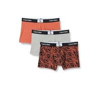 Calvin Klein Men's Trunk 3Pk, Gry Htr, Broken Warp Str_Arag, Arag, S