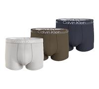 Calvin Klein Men's Trunk 3pk, Vaporous Gry, Dark Olive, Blueberry, XS