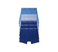 Calvin Klein Men's Underwear Cotton Classics 7-Pack Boxer Brief, 3 Blue Depths, 2 Boardwalk Blue, 2 Water Reflection, Medium (Pack of 7)