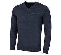 (3XL, Navy Marl) Calvin Klein Mens 2021 V-Neck Soft Cotton Easy Care Sweater