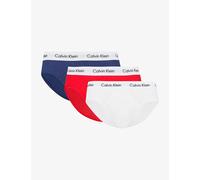 Calvin Klein Mens White Red Navy Pack of Three Classic Stretch-cotton Briefs Xl