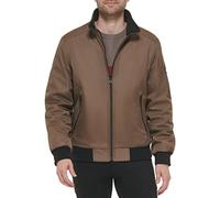 Calvin Klein Men's Winter Coats-Sherpa-Lined Hooded Soft Shell Jacket, Dark Tan, S