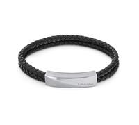 Calvin Klein Men's WRAPPED & BRAIDED Collection Bracelet with Double-Wrap Braided Black Leather - 35000097