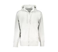 Calvin Klein Mens Zipup Hoodie Casual Style - Light Grey Cotton - Size 2XL
