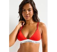 Calvin Klein Modern Cotton Lightly Lined Triangle Bralette - Red, Red, Size M, Women Red
