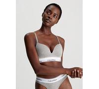 Calvin Klein Modern Cotton Plunge Push-up Bra - Grey, Grey, Size 30D, Women Grey