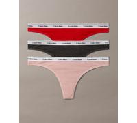 Calvin Klein 000qd5209e Thong 3 Units Pink S Women