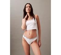 Calvin Klein Women’s Thong with Logo Waistband, White (White), L