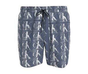 Calvin Klein Monogram Print Swim Shorts Blue
