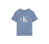 Calvin Klein Newborn CK Logo SS T-Shirt Blue (Satin Blue 431-510) 24 Month