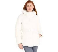 Calvin Klein Jeans Women's Logo Belt Short Puffer J20J221896 Padded Jackets, White (Ivory), L