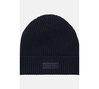 Calvin Klein Patch Chunky Rib Cotton Beanie Dark Sapphire size OS | Outlet | Men | Blue OS