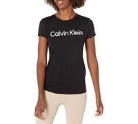 Calvin Klein Performance Women's Calvin Klein Logo Short Sleeve Crewneck Tee T-Shirt, Black, L