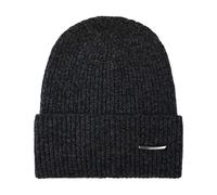 Calvin Klein Pyramid Plaque Beanie Hat Black Metal Accent Logo - One Size