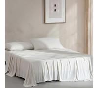 Calvin Klein - Queen Bed Sheets, Cotton Melange Jersey Bedding Set with Matching Pillowcases, Deep Pockets, Oeko-Tex Certified (Modern Cotton Ivory/Grey)