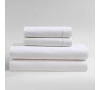 Calvin Klein - Queen Bed Sheets, Relaxed Garment Washed Cotton Percale Bedding Set with Matching Pillowcases, Deep Pockets, Oeko-TEX Certified (Washed Percale White, Queen)