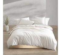 Calvin Klein - Queen Duvet Cover Set, Modern Cotton Washed Percale Bedding with Matching Shams, Cozy Home Decor, Oeko-Tex Certified (Washed Percale Light Beige, Queen)