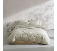 Calvin Klein - Queen Duvet Cover Set, Relaxed Garment Washed Cotton Percale Bedding with Shams, Button & Corner Tie Closure, Oeko-Tex Certified (Modern Cotton Washed Percale Green)