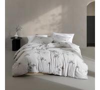 Calvin Klein - Queen Duvet Cover Set, Soft Cotton Bedding, Floral Home Decor (Aquarelle Floral Grey, Queen)