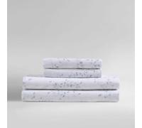 Calvin Klein - Queen Sheet Set, Cotton Sateen Bedding Set, Luxuriously Soft Home Decor (Airy Botanical Blue, Queen)