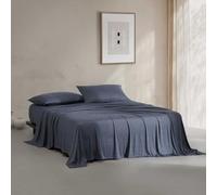 Calvin Klein - Queen Size Sheets Set, Naturally Soft Cotton-Blend Melange Jersey Bedding - Bed Sheets with Matching Pillowcases & Fitted Sheet (Modern Cotton Dark Blue)