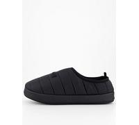 Calvin Klein Ripstop Logo Patch Slippers, Black, Size 42, Men Black