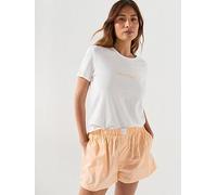 Calvin Klein S/s Tee Short Set, White, Size Xl, Women White