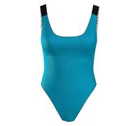 Calvin Klein Scoop Back Intense Power Swim Shorts Blue Light Blue Black Women - L