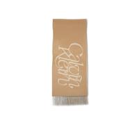 Calvin Klein Scripted Logo Brushed Scarf Lily White/tan size OS | Scarves Outlet | Men | White OS