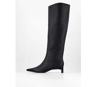 Calvin Klein Set Back Knee-High Boot With Kitten Heel, Black, Size 41, Women Black