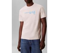 Calvin Klein Men’s T-Shirt Short Sleeve Graphic with Round Neckline, Beige (Oatmeal), 2XL