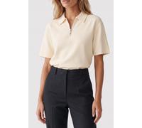 Calvin Klein Short Sleeve Tailored Knit Collar Top Afterglow size S | Poloshirts Outlet | Women S
