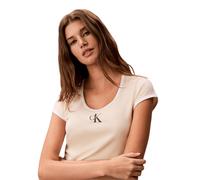 Calvin Klein Slim Cotton Stretch Ringer T-shirt - Vanilla Custard