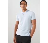 Calvin Klein Slim Fit Refined Pique Polo Shirt, Light Blue, Size L, Men Light Blue