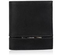 Calvin Klein Slim Plaque Trifold 6CC W/Coin, Black