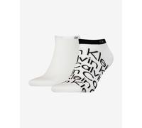 Men's Calvin Klein 2 Pack Mens Ankle Signiture Socks White - Size: 6.5/7/8/7.5