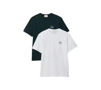 Calvin Klein Ss 30s Classic Micro Tee Bright White/dark Teal size XS | Basic T-Shirts Outlet | Men | White XS